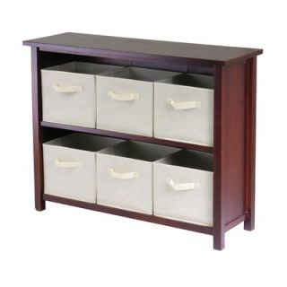  Section storage shelf. Finished in walnut. Crafted from wood $127.28