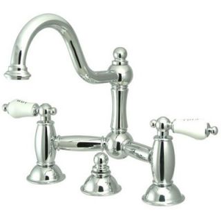 Elements of Design Centerset Bathroom Faucet with Double Porcelain