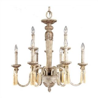 Living Well Mountain Mist 9 Light Chandelier with Decorative Tassels