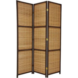 Oriental Furniture Woven Accent Room Divider in Dark Brown