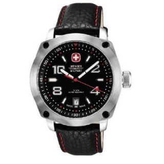 Wenger Swiss Gear Outback Watch with Black and Red Dial, Black Strap