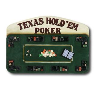 RAM Gameroom Hand Carved Texas Holdem Poker Sign