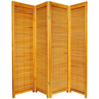 Oriental Furniture Wooden Shutter Room Divider in Honey   SSWSHUTTER