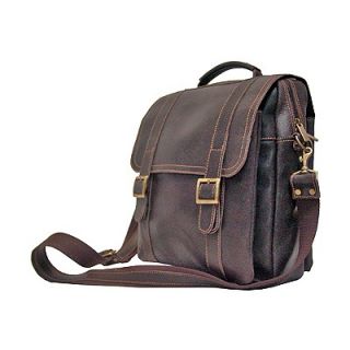 David King Vertical Porthole Laptop Briefcase in Distressed Leather