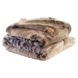 Chinchilla Faux Fur Throw Blanket with Double Sided Frosted Clove Faux