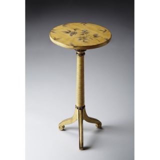 Butler Pedestal Table in Yellow Floral