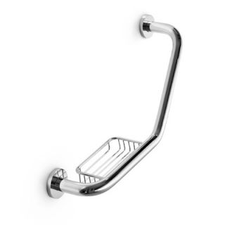 WS Bath Collections Tacate Angled Reversible Grab Bar with Soap Holder