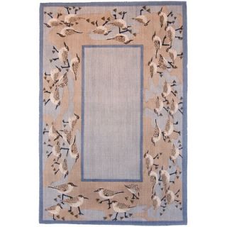 Classic Home Printed Jute Tropical Sand Pipers Novelty Rug