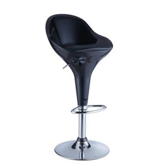 Powell Adjustable Height Bar Stool with Higher Back in Black