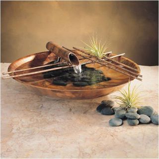 Copper Nature Bowl Small Tabletop Fountain in Flame Finish