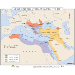 Universal Map World History Wall Maps   Decline of Ottoman Empire