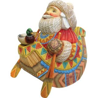 Debrekht Hand Crafted Canoe Santa Statue
