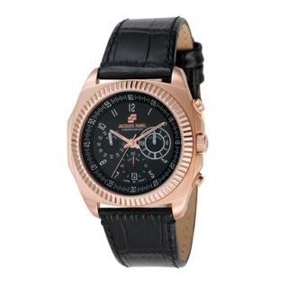 Jacques Farel Chronograph Ladies Watch with Black Band