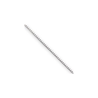 Jewelryweb 10k White Gold 1mm Box Chain Necklace   Lobster Claw