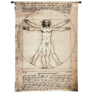Fine Art Tapestries Vitruvian Man Tapestry   Leonardo Da Vinci