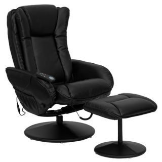 Leather Heated Reclining Massage Chair and Ottoman