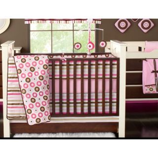 Mod Diamonds and Stripes Aqua and Chocolate Crib Bedding Collection