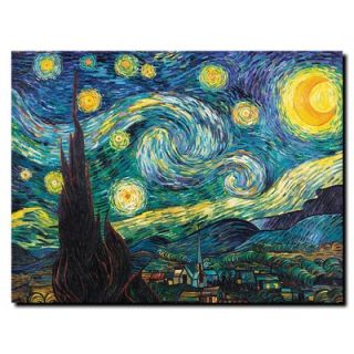 Trademark Global Starry Night by Vincent Van Gogh, Canvas Art   14 x