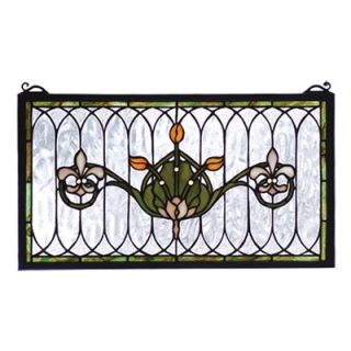 Meyda Tiffany Victorian Nouveau Tulip and Fleurs Stained Glass Window