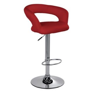  Faux Leather Thin Seat Adjustable Height Bar Stool in White   211 847