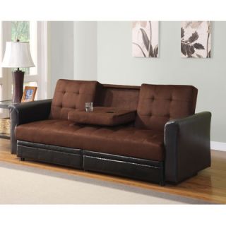 Wildon Home ® Microfiber Convertible Sofa with Storage Drawers and