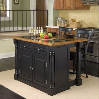 Home Styles Monarch Kitchen Island with Granite Top   Set of: 88