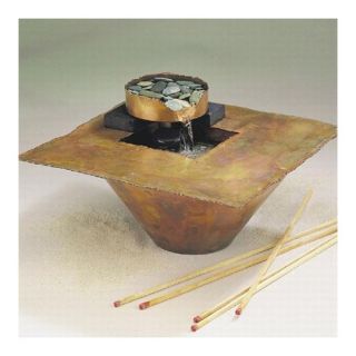 Copper Water and Fire Square Tabletop Fountain in Flame Finish