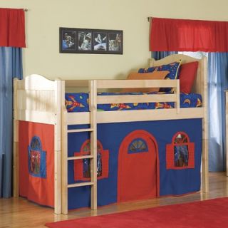 Bolton Furniture Cottage Twin Low Loft Bed with Bottom Curtain and