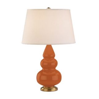 Robert Abbey Small Triple Gourd Table Lamp in Pumpkin with Brass Base