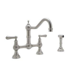 Rohl Perrin and Rowe Two Handle Widespread Bridge Faucet with 9 Reach