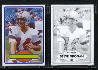 1980 Topps Football Proof Cards Steve Grogan Patriots
