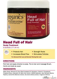 Groganics DHT Blocker System Head Full of Hair Scalp Treatment 6oz