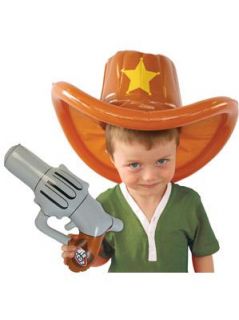 Inflatable Cowboy Hat and Gun NEW Great for Kids