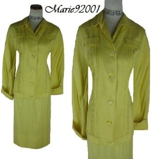 Vintage 50s Hattie Carnegie Yellow Skirt Suit w 32