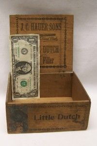 vintage wood cigar box little dutch j c hauer sons