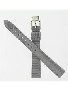 Michele 12mm Gray Grosgrain Leather Watch Band WW02348N