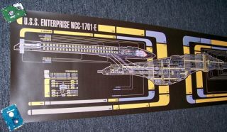Giant 72 x 20 Star Trek Prop Lcars MSD USS Enterprise NCC 1701 E
