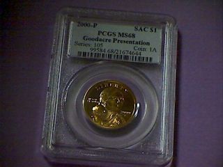 2000 P Sacagawea  Goodacre Presentation  $1 PCGS MS 68