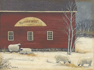 Hartwick Wool Co Sheep Pam Britton Framed Print Art