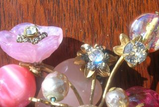 Vintage Miriam Haskell Stick Pin Book Estate Jewelry Art Glass