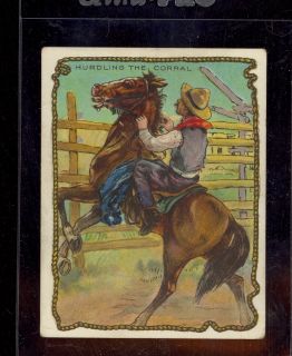 1910 Hassan T53 Cowboy Series HURDLING THE CORRAL Very Good to
