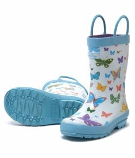 Hatley Kids Social Butterfly White Rain Boots Size 5T