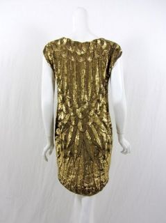 Haute Hippie Womens Allover Gold Dress s $950 New