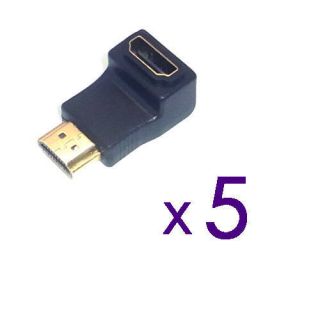 Lot 5 Right Angle HDMI Adapter Plug Connector for Cable