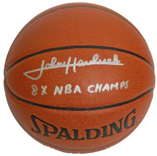 Celtics John Havlicek Signed Spalding I O Basketball w 8x NBA Champs