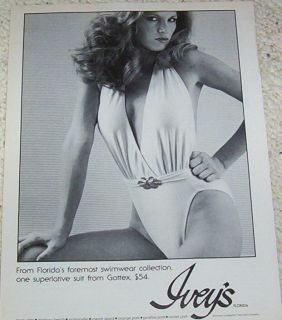 1982 Iveys Gottex Swimsuit Cute Girl Swimwear Print Ad