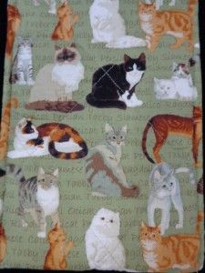  Cat Cats Fabric Wall Hanging Mail Letter Bill Holder Pocket Organizer