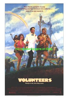 Volunteers Movie Poster 27x41 Orig Tom Hanks John Candy