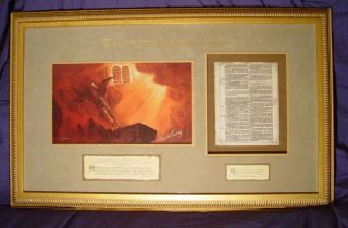 The Word of the Lord by Arnold Friberg framed, w King James Bible page