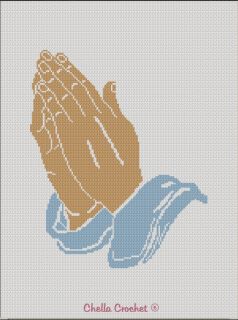 Praying Hands Religious Afghan Crochet Pattern Graph
